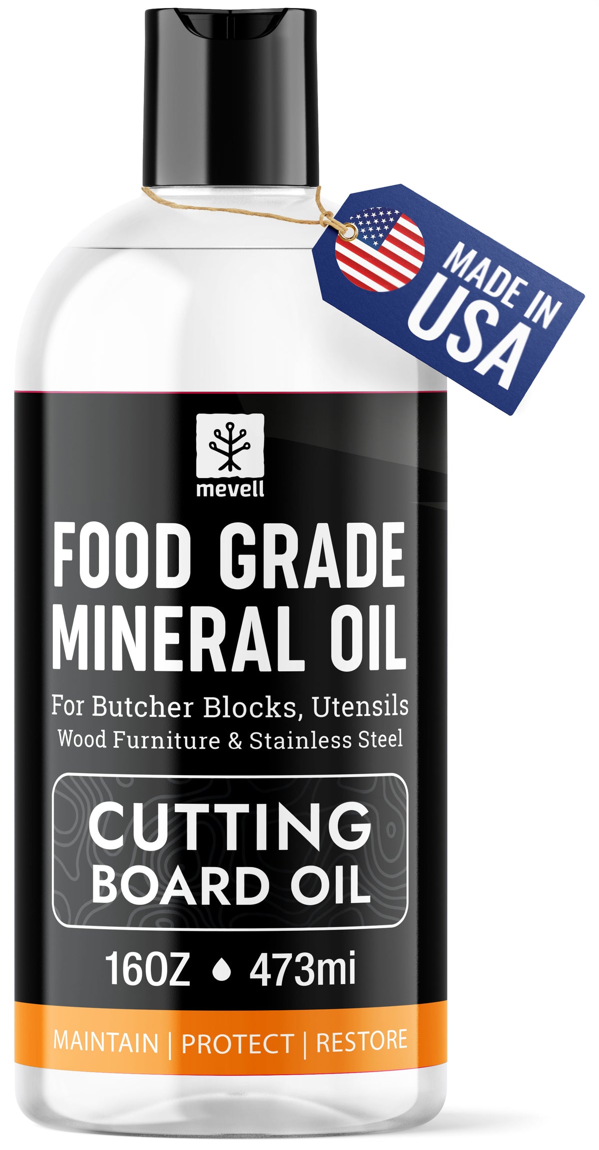 Mevell Food Grade Mineral Oil Made in USA 16 Oz