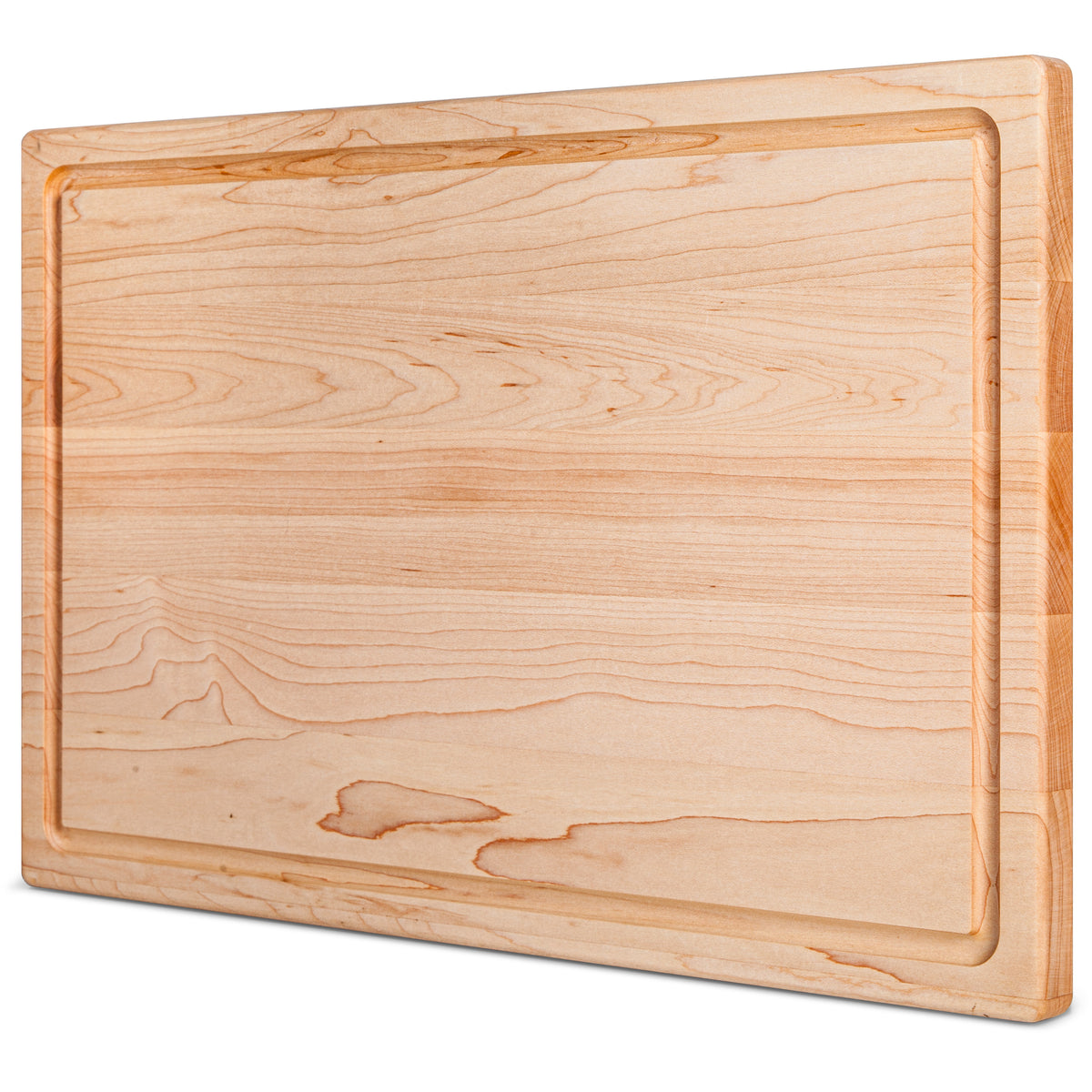 Flat Grain Maple Cutting Board with Juice Grooves 17x11x0.75 - Mevell.com