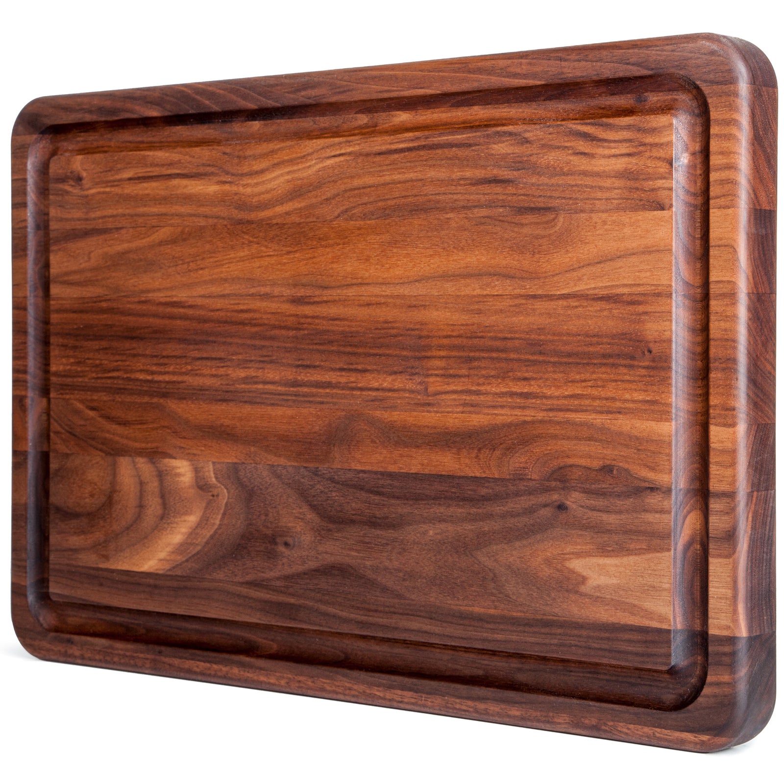 Flat Grain Walnut Cutting Board with Juice Grooves - Mevell.com