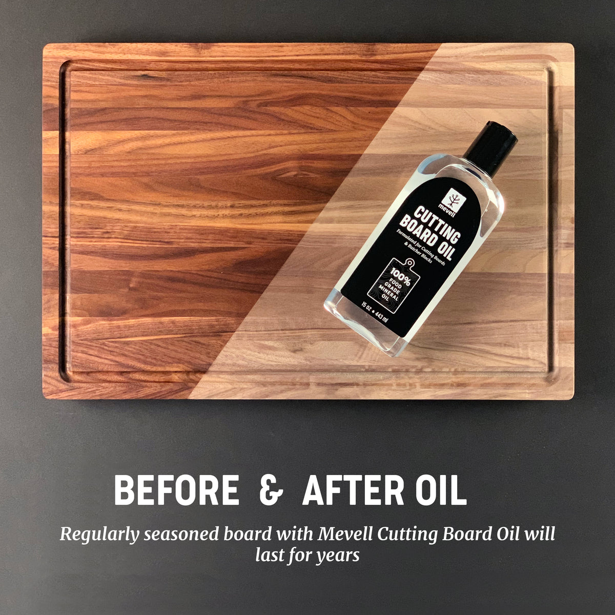 before and after cutting board oil
